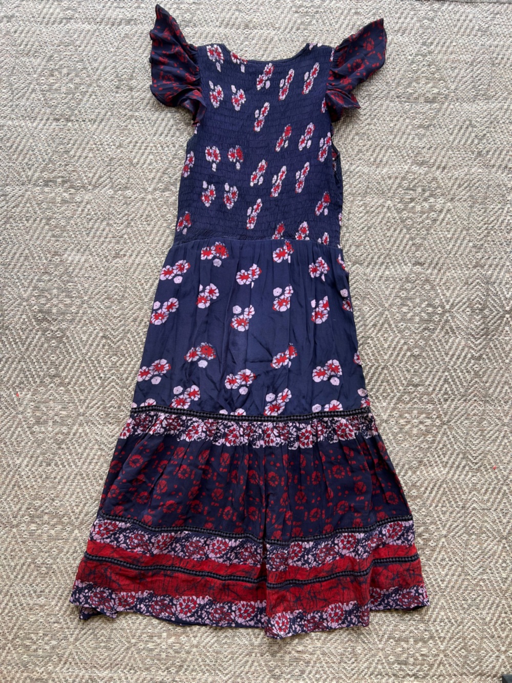 Sea New York Purple Floral Ruched Midi Maxi Dress Womens Size 8 - Picture 12 of 13